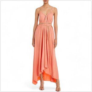 Ramy Brook Ryder Deco Rose Peach Chain Trim Handkerchief Dress NEW NWT S